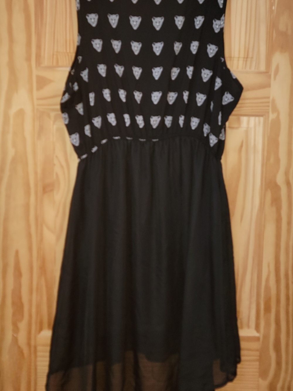 Dots Black Dress with White Leopard Print - Size 22 - Picture 2 of 3